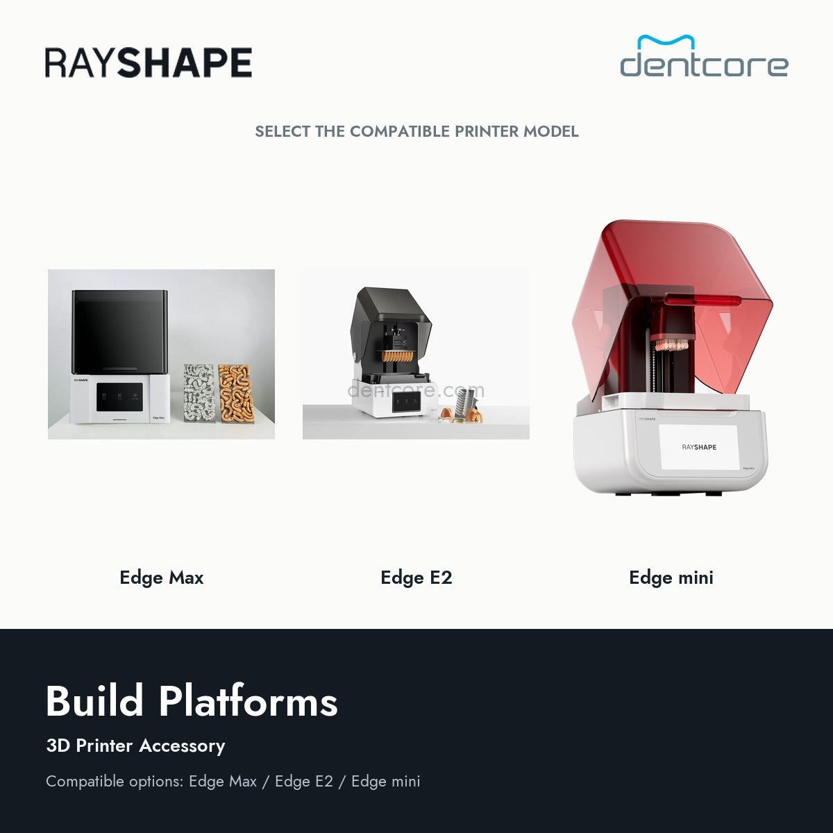 RAYSHAPE Build Platforms - 3D Printer Accessory | Dentcore