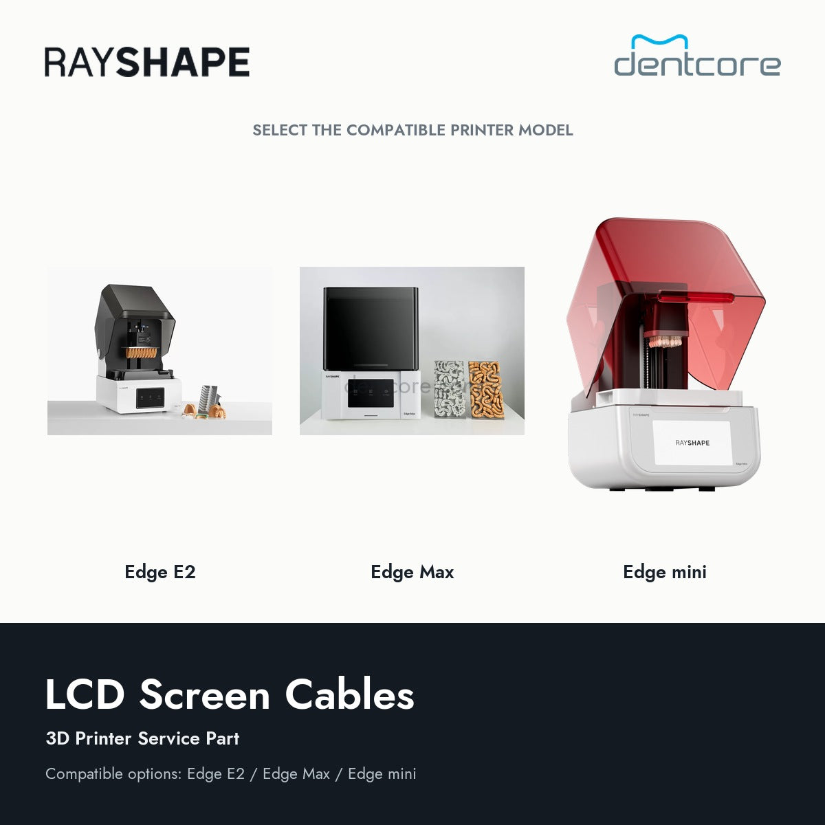 RAYSHAPE LCD Screen Cables - 3D Printer Service Part | Dentcore