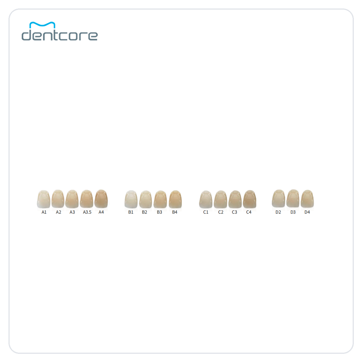 Aidite Superfect SHT-C Zirconia Disc - official shade chart