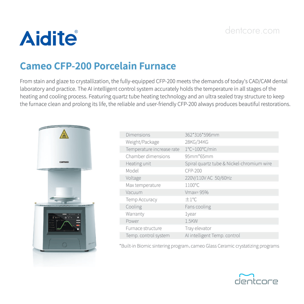 CFP-200 Aidite Cameo Porcelain Furnace - Dentcore