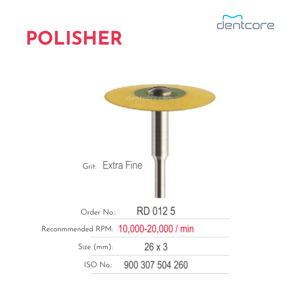 RD 012 5 (Extra Fine) Rubber Diamond Polisher Special for Zirconia/Porcelain - Dentcore
