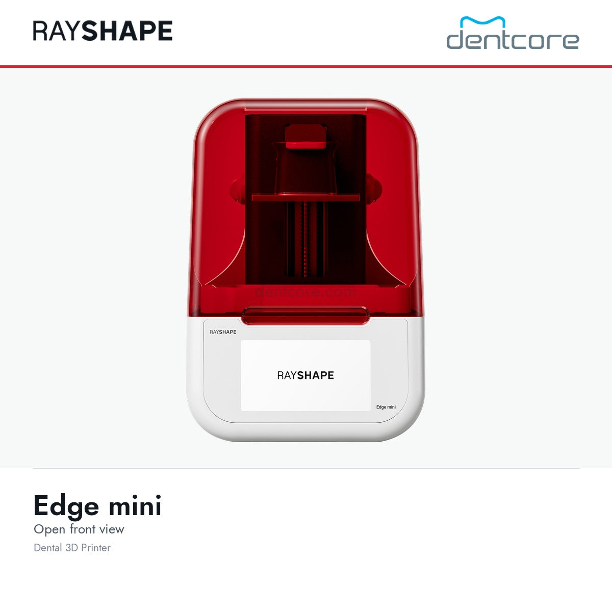 RAYSHAPE Edge mini dental 3D printer - open front view | Dentcore