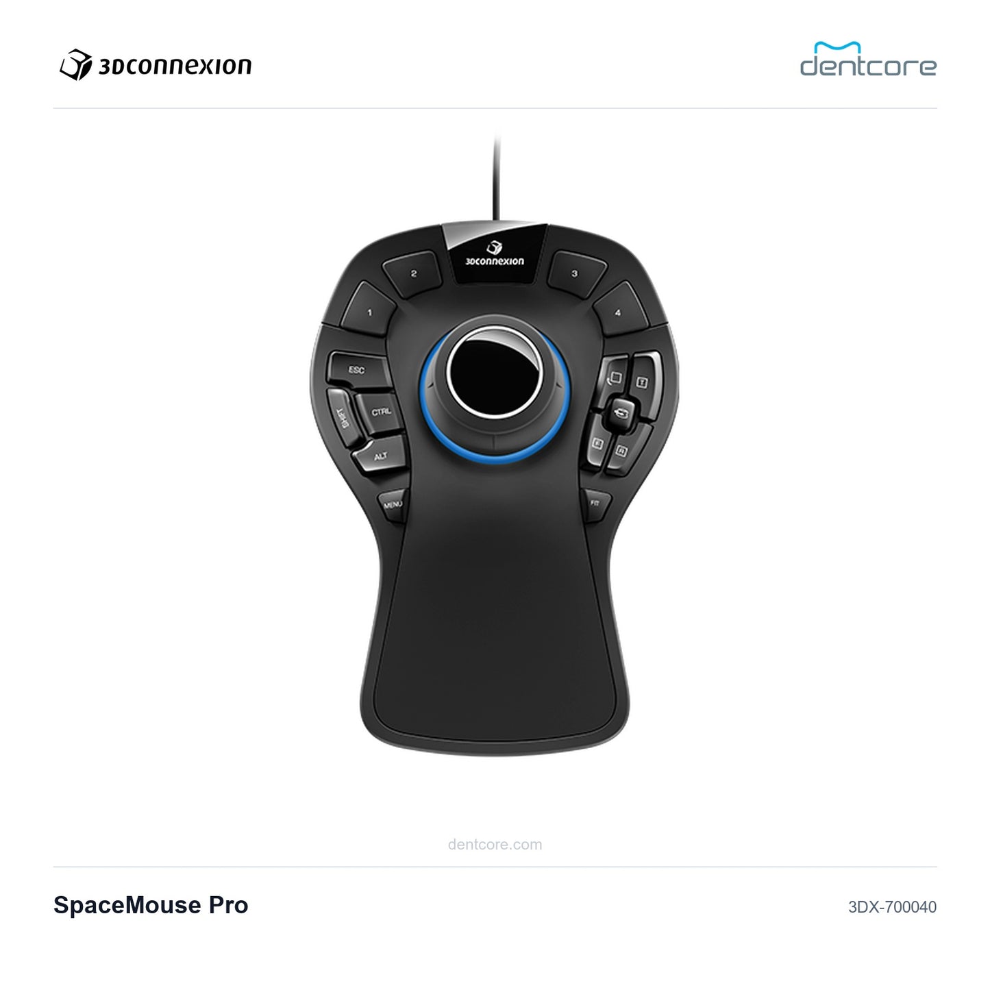3Dconnexion SpaceMouse Pro | 3Dconnexion and Dentcore branded cover