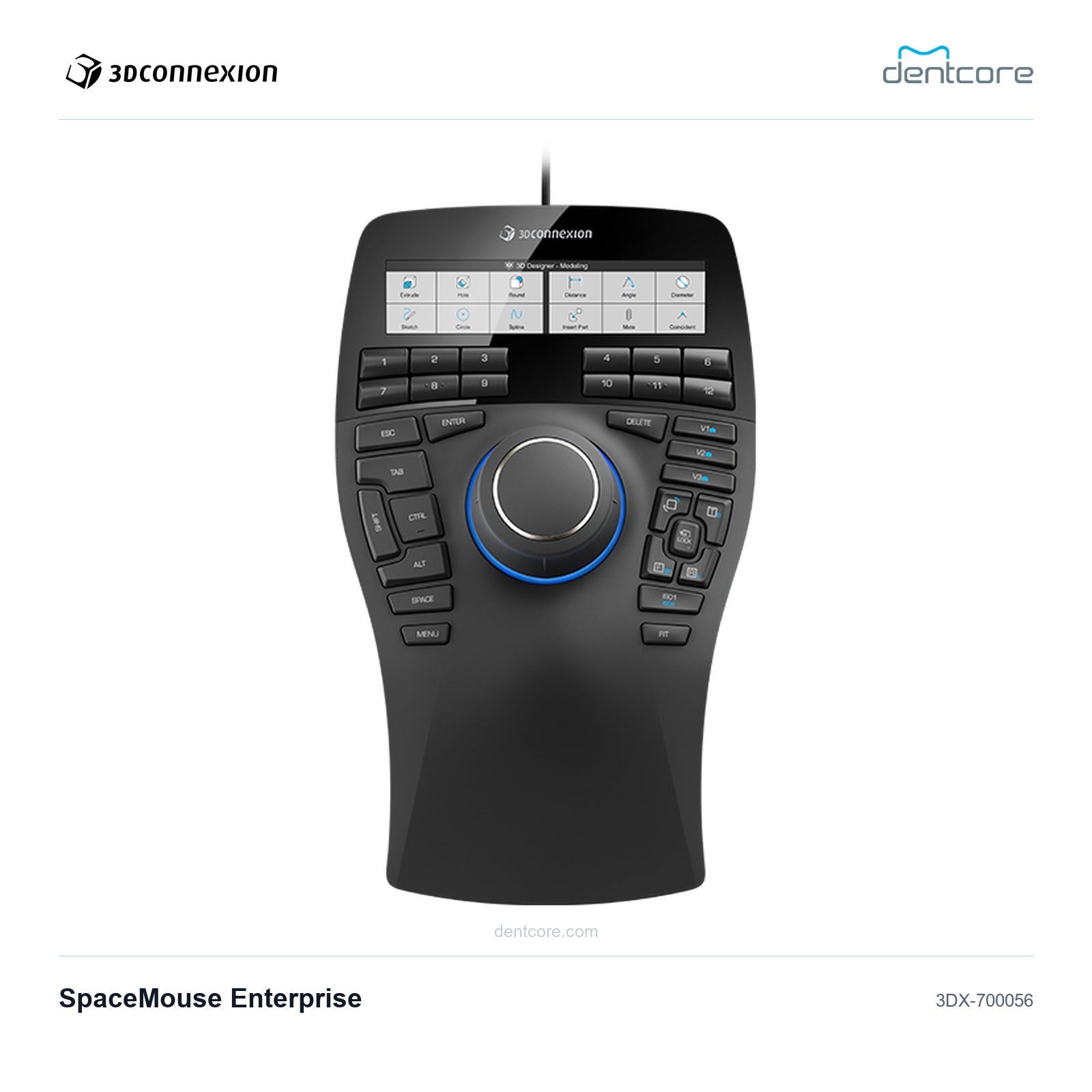 3Dconnexion SpaceMouse Enterprise | 3Dconnexion and Dentcore branded cover