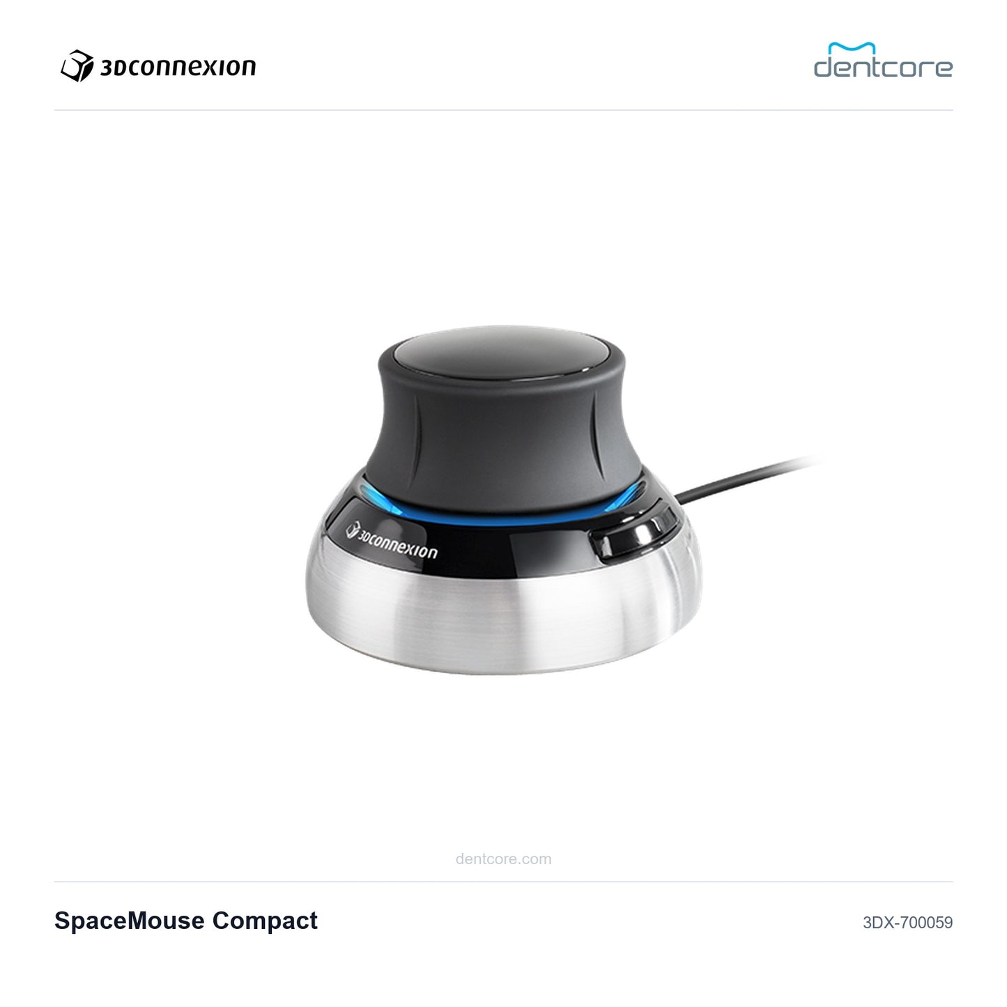 3Dconnexion SpaceMouse Compact | 3Dconnexion and Dentcore branded cover