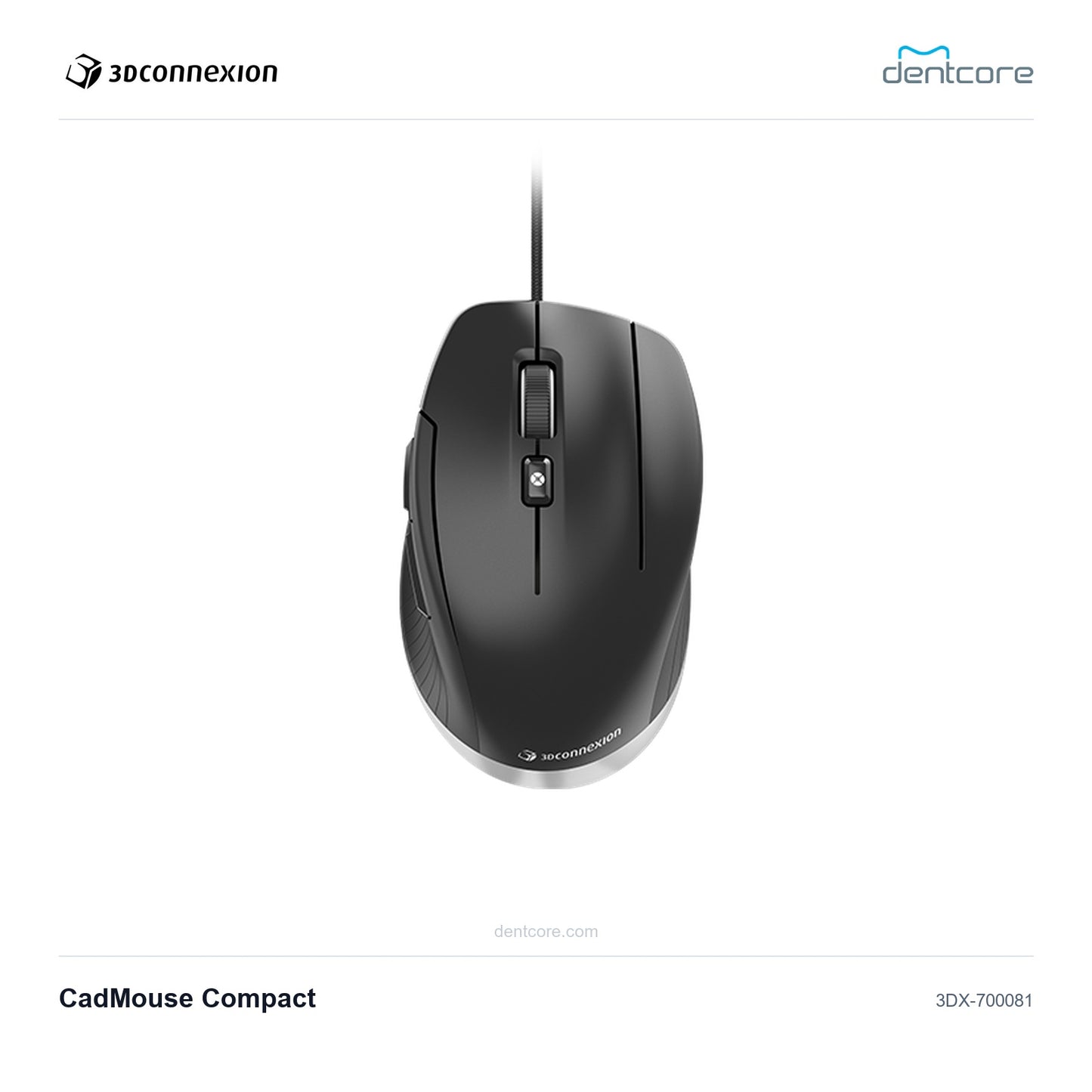 3Dconnexion CadMouse Compact | 3Dconnexion and Dentcore branded cover