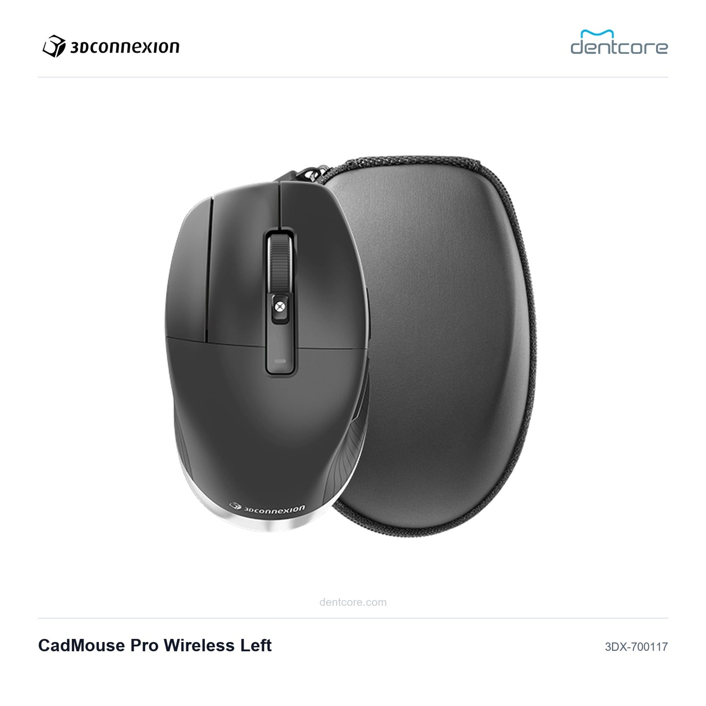 3Dconnexion CadMouse Pro Wireless Left | 3Dconnexion and Dentcore branded cover