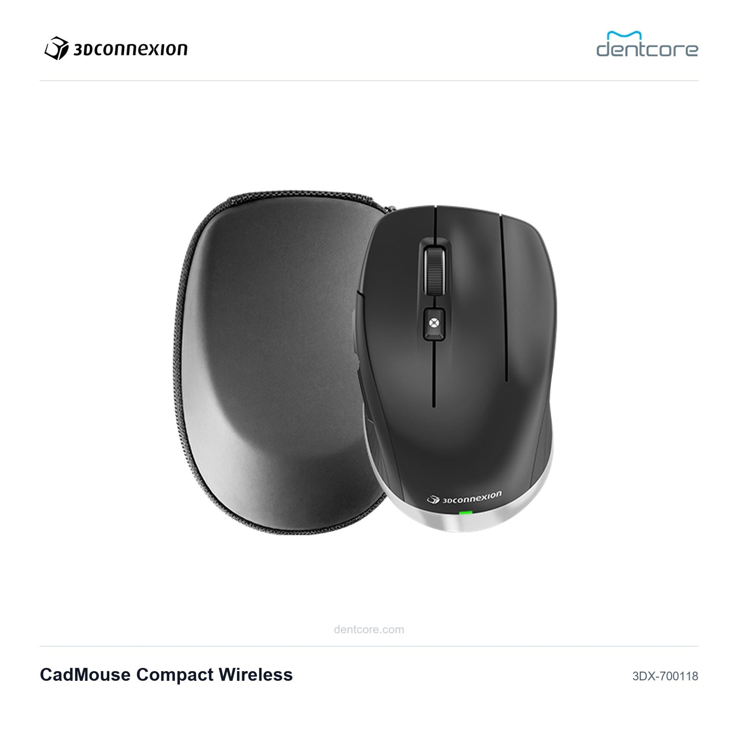 3Dconnexion CadMouse Compact Wireless | 3Dconnexion and Dentcore branded cover