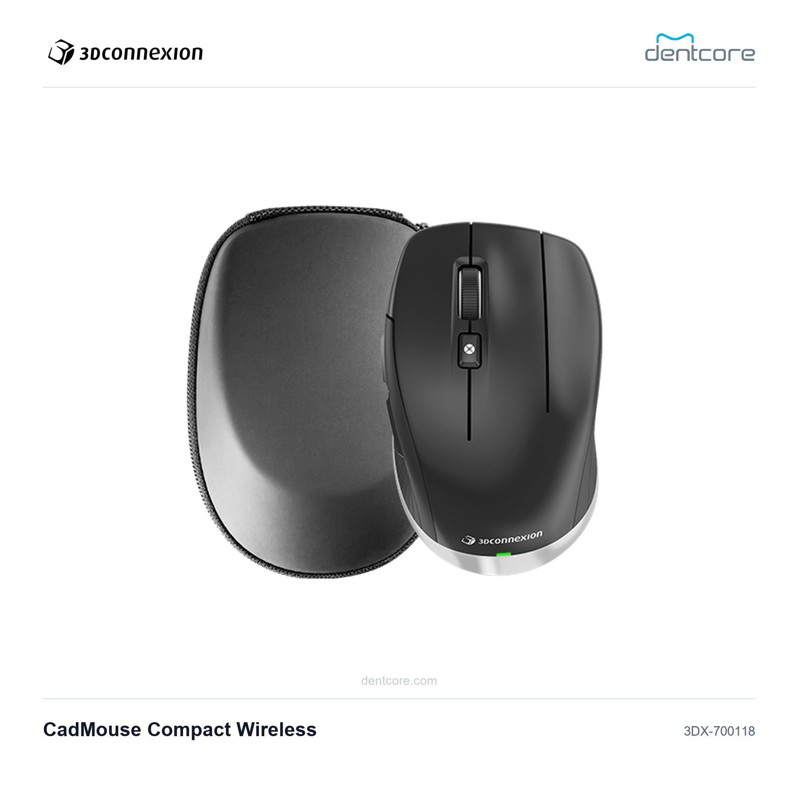 3Dconnexion CadMouse Compact Wireless | 3Dconnexion and Dentcore branded cover