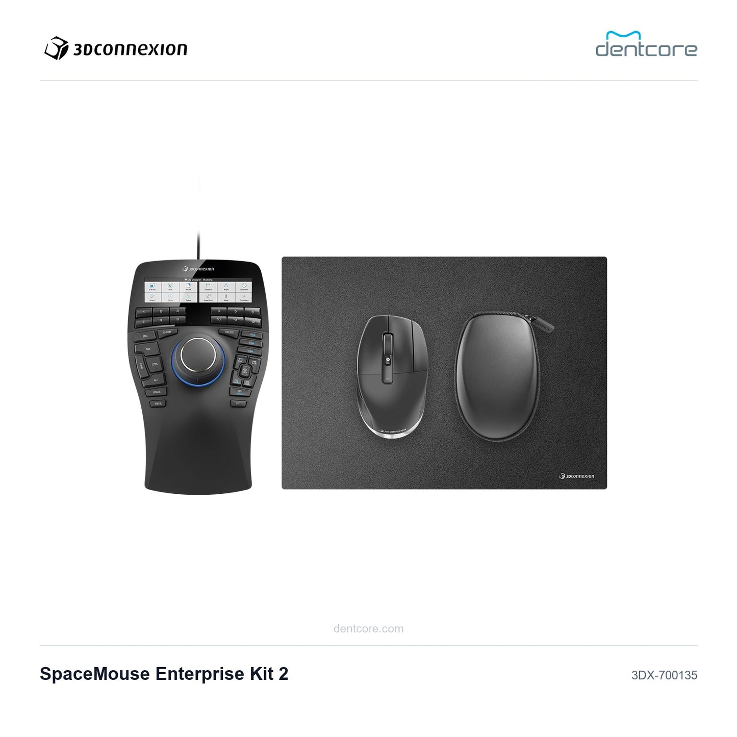 3Dconnexion SpaceMouse Enterprise Kit 2 | 3Dconnexion and Dentcore branded cover