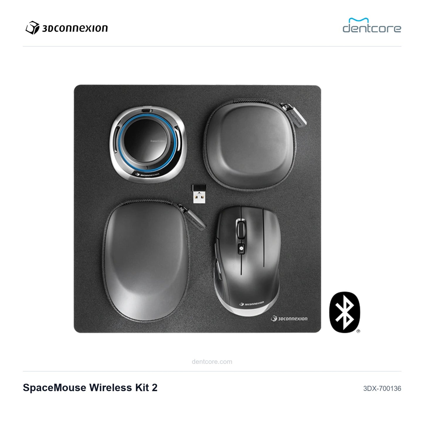 3Dconnexion SpaceMouse Wireless Kit 2 | 3Dconnexion and Dentcore branded cover