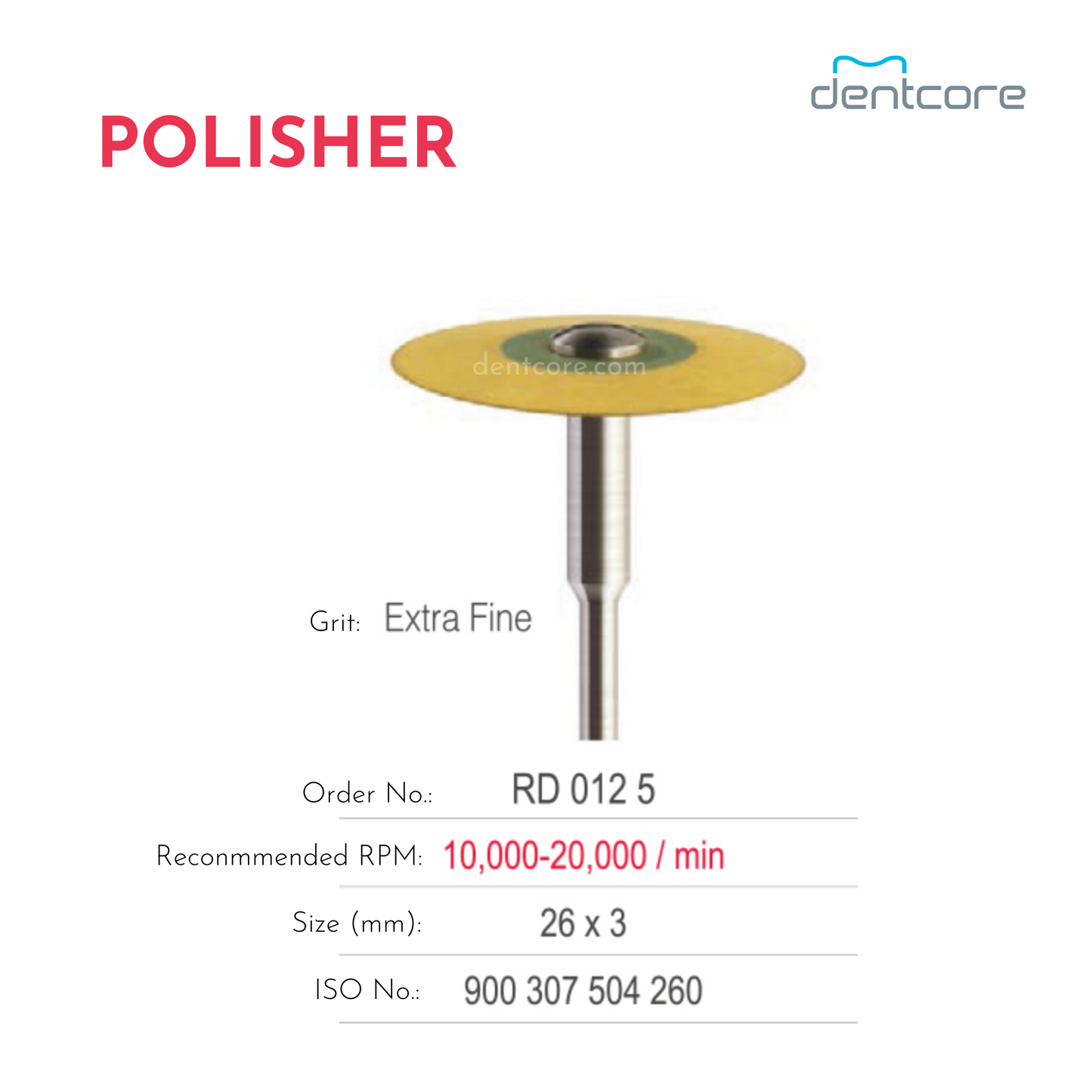 RD 012 5 (Extra Fine) Rubber Diamond Polisher Special for Zirconia/Porcelain