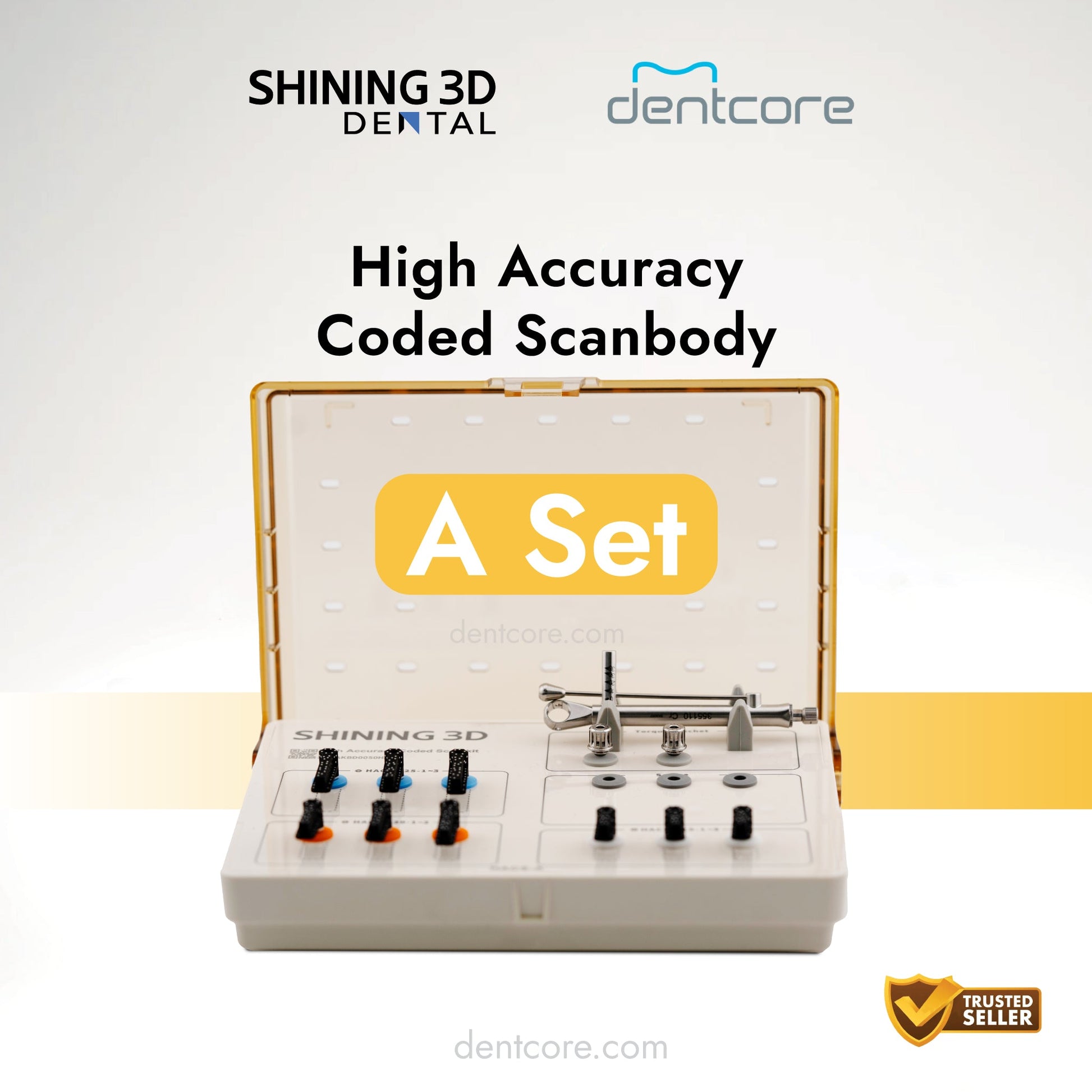 Shining 3D High Accuracy Coded Scanbody A Set (Torque Wrench and Screw Driver Included) - Dentcore