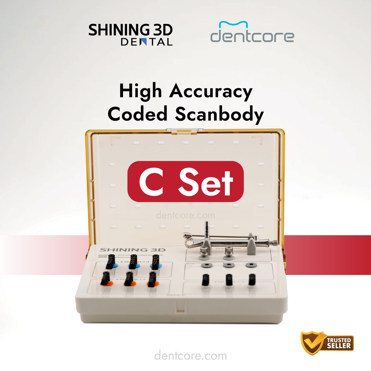 Shining 3D High Accuracy Coded Scanbody C Set (Torque Wrench and Screw Driver Included) - Dentcore