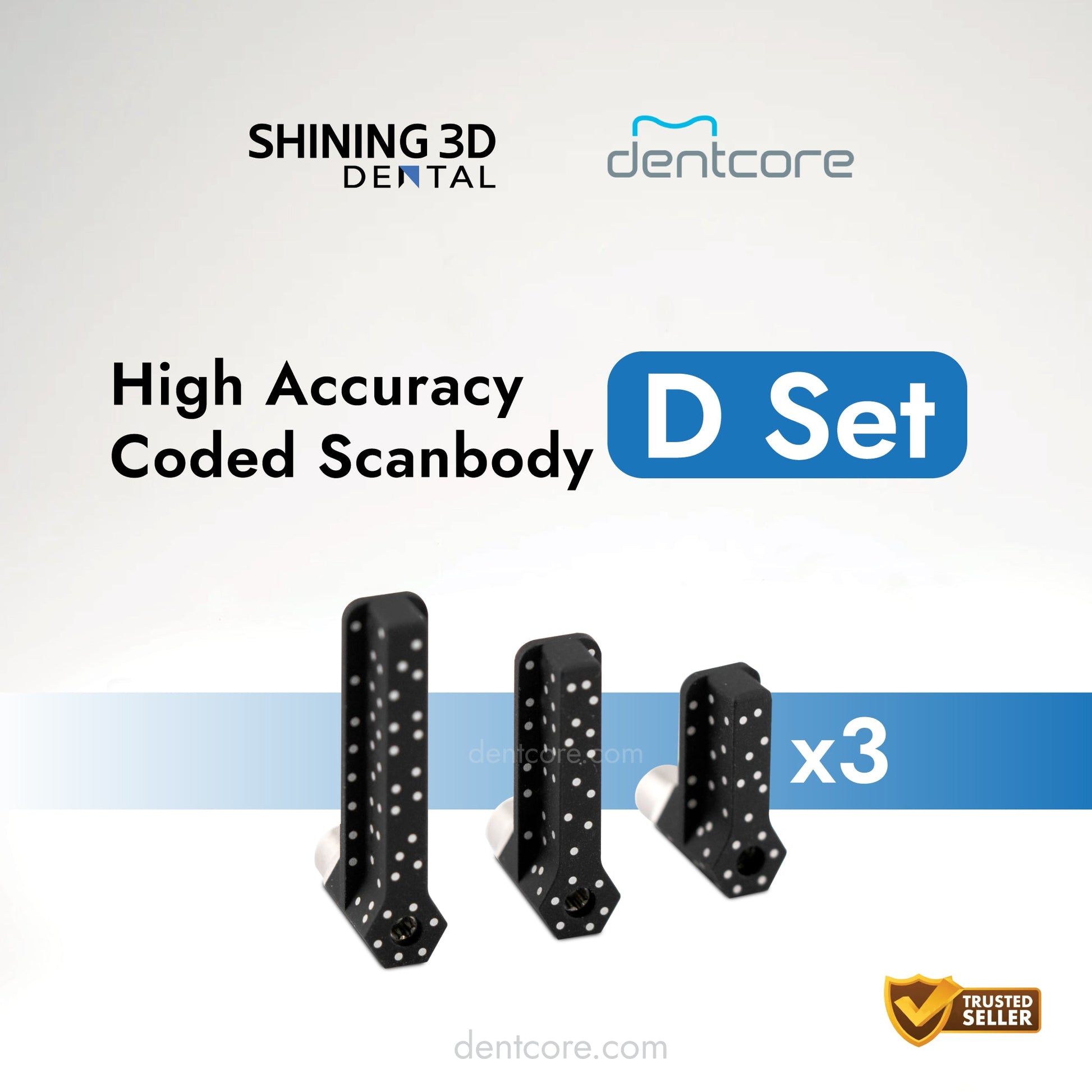 Shining 3D High Accuracy Coded Scanbody D Set - Dentcore