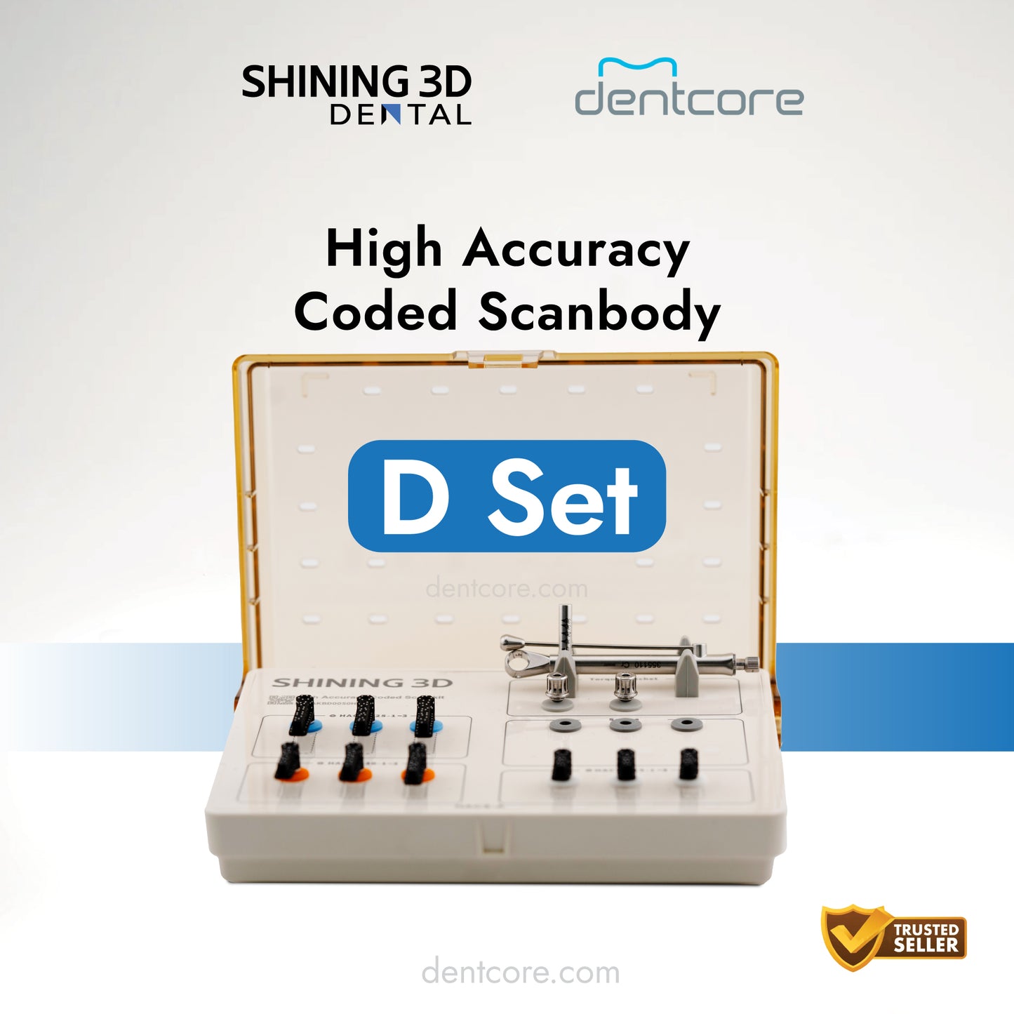 Shining 3D High Accuracy Coded Scanbody D Set (Torque Wrench and Screw Driver Included) - Dentcore