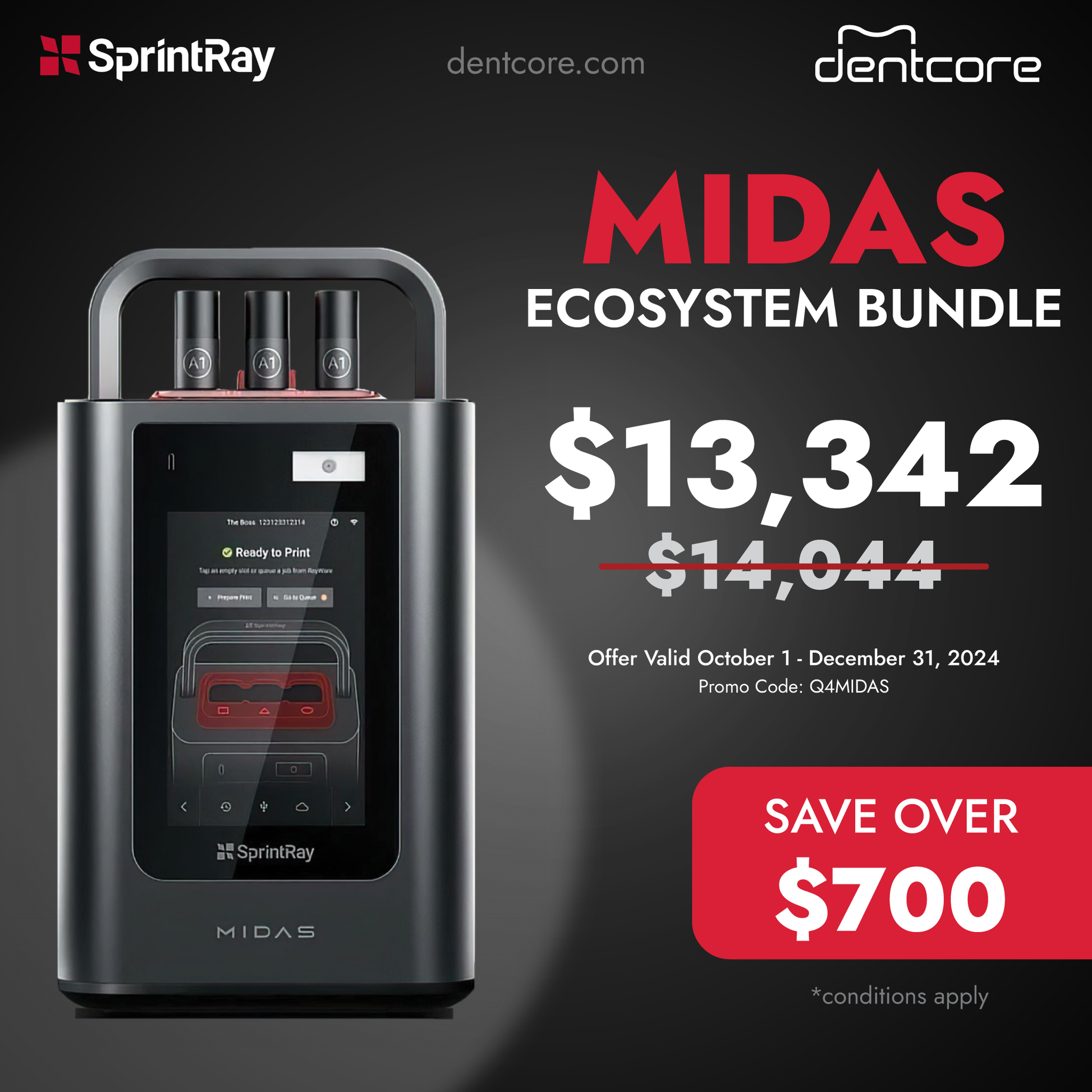 Sprintray MIDAS ECOSystem bundle - Dentcore