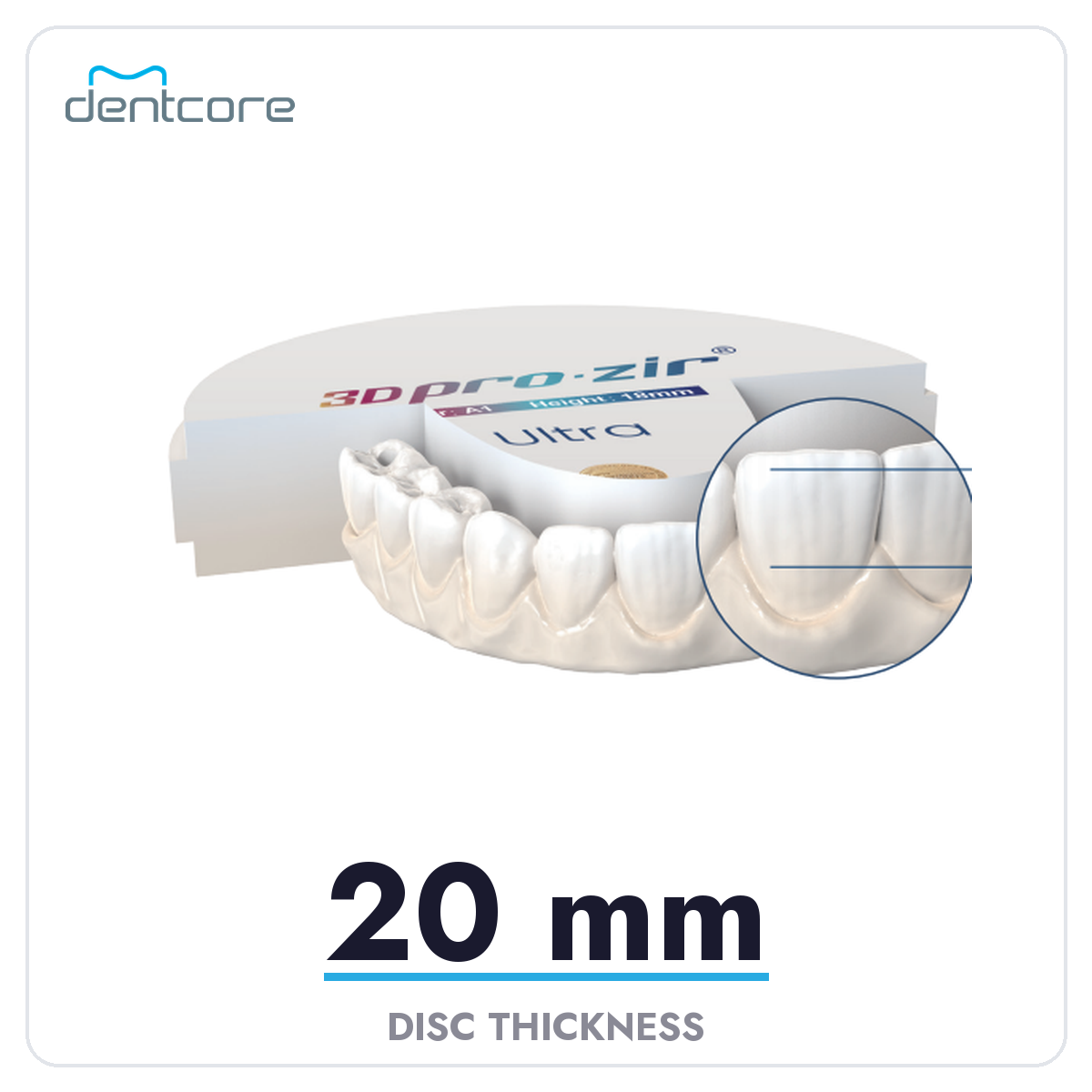 Aidite 3D Pro Zir Ultra Zirconia Disc - 20mm thickness