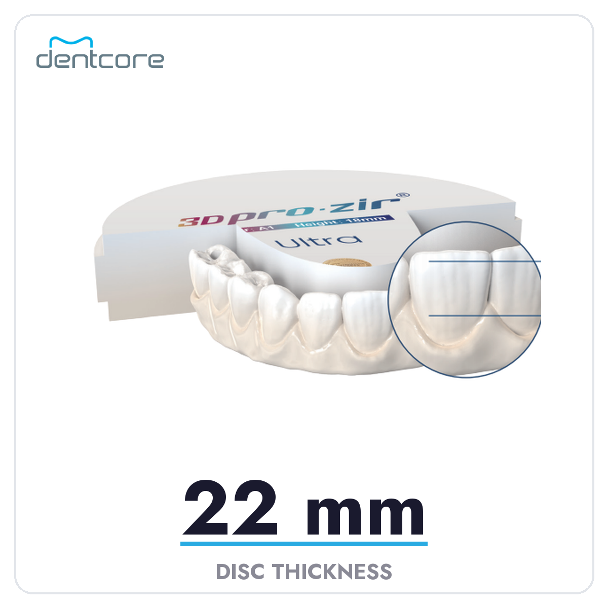 Aidite 3D Pro Zir Ultra Zirconia Disc - 22mm thickness