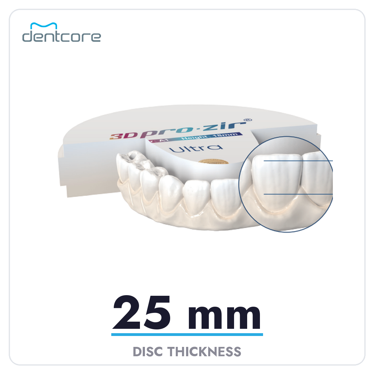 Aidite 3D Pro Zir Ultra Zirconia Disc - 25mm thickness