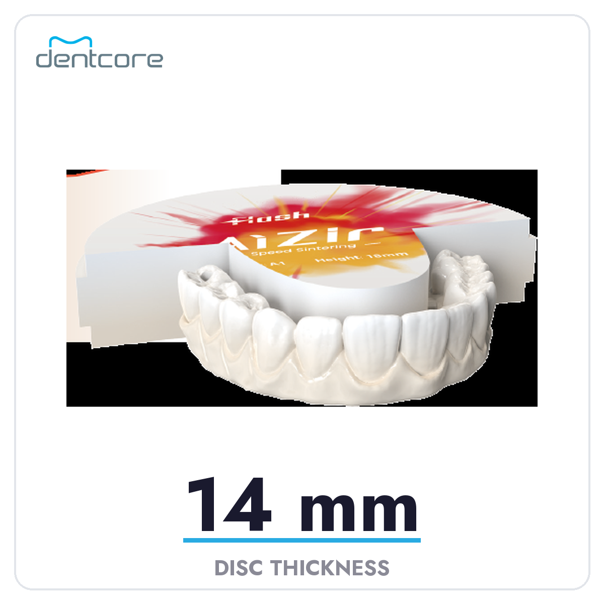 Aidite AiZir Flash Zirconia Disc - 14mm thickness