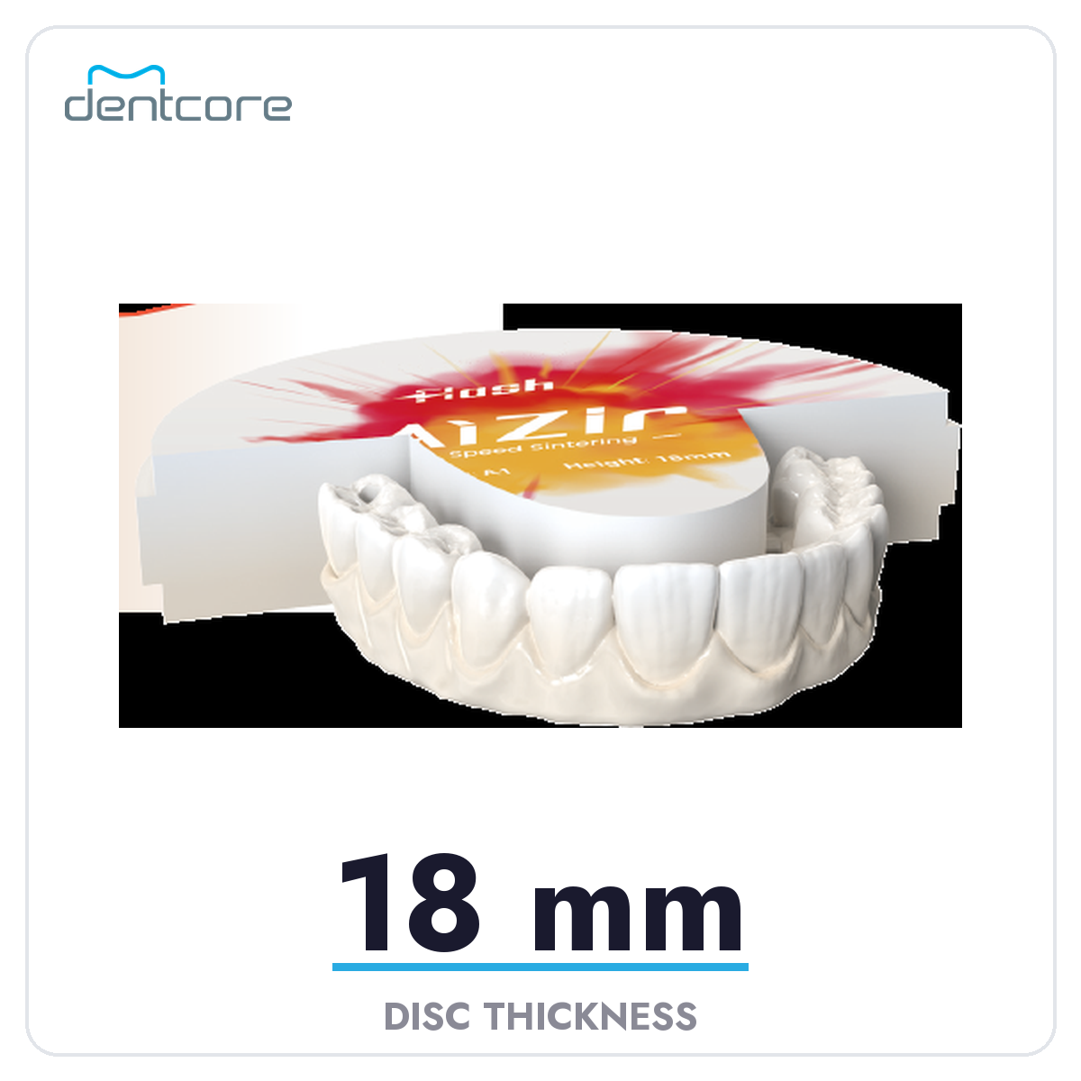 Aidite AiZir Flash Zirconia Disc - 18mm thickness