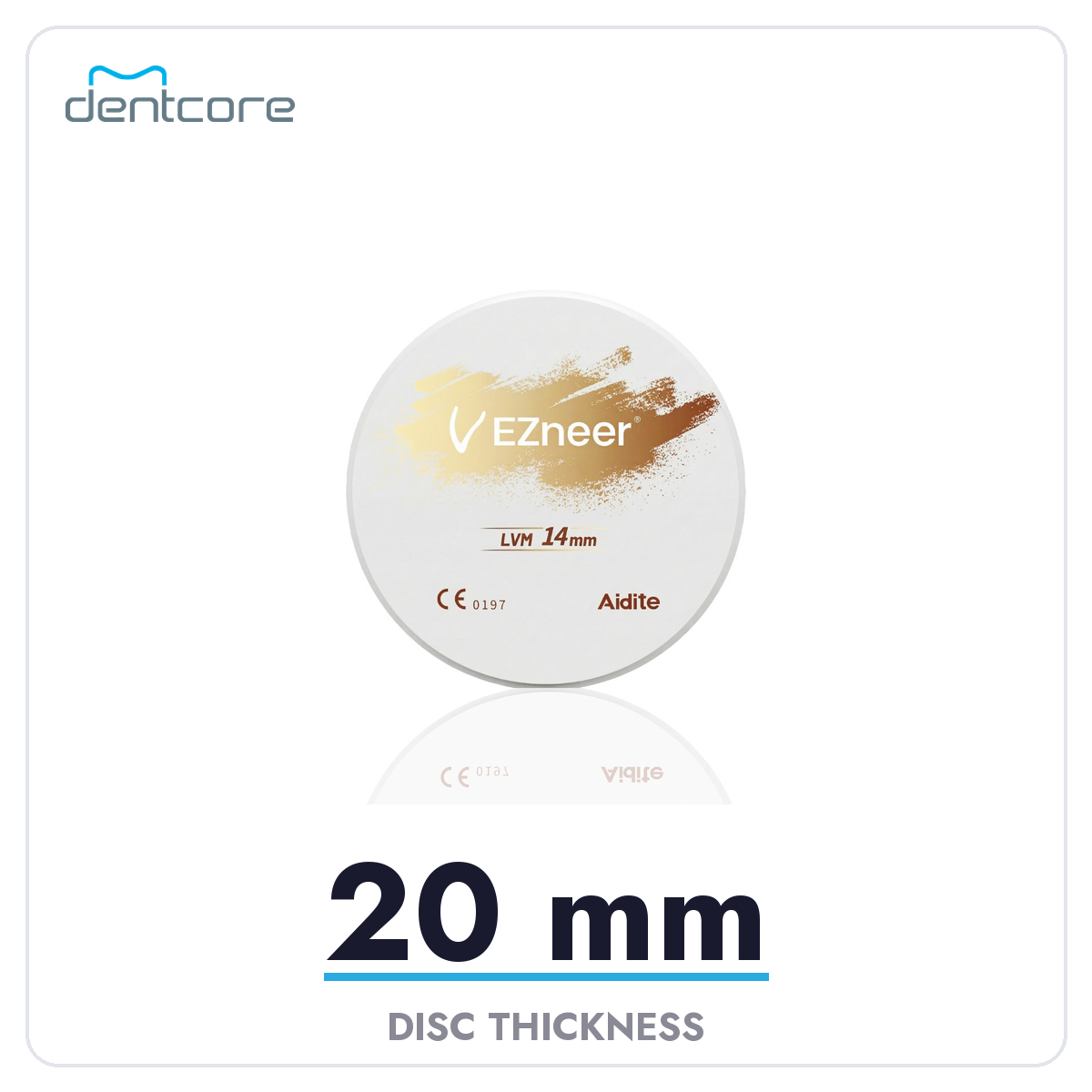 Aidite EZneer Single-Layer Zirconia Disc - 20mm thickness