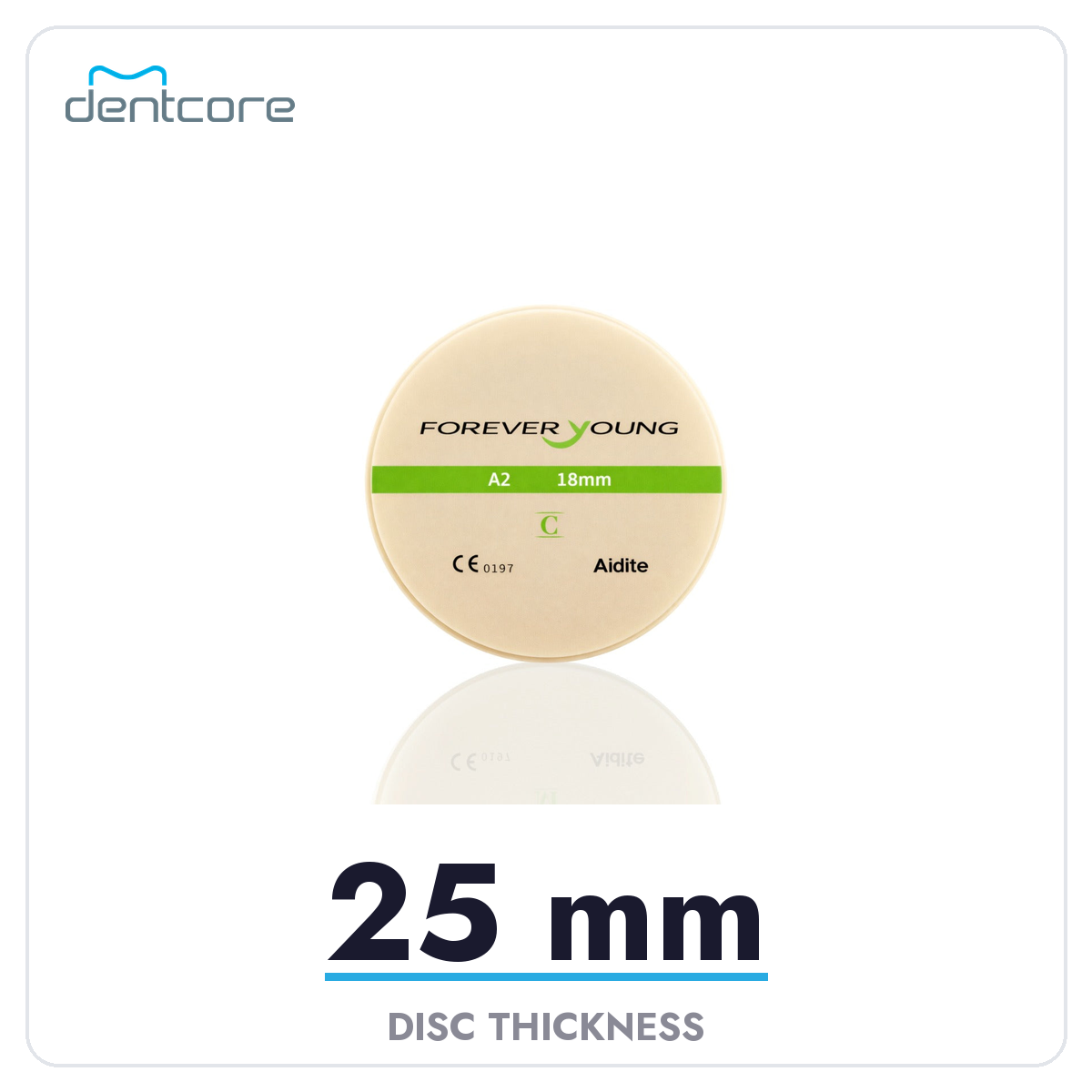 Aidite Pre-Shaded PMMA Disc 98mm - 25mm thickness