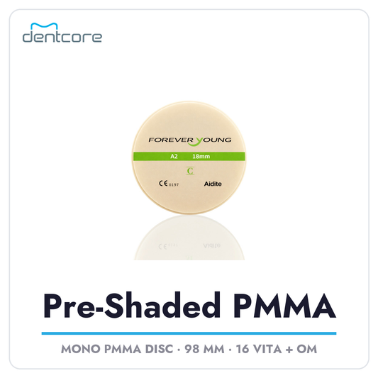 Aidite Pre-Shaded PMMA Disc 98mm - Dentcore cover