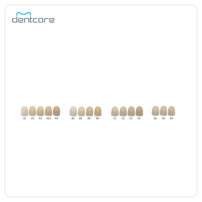 Aidite Superfect SHT-C Zirconia Disc - official shade chart