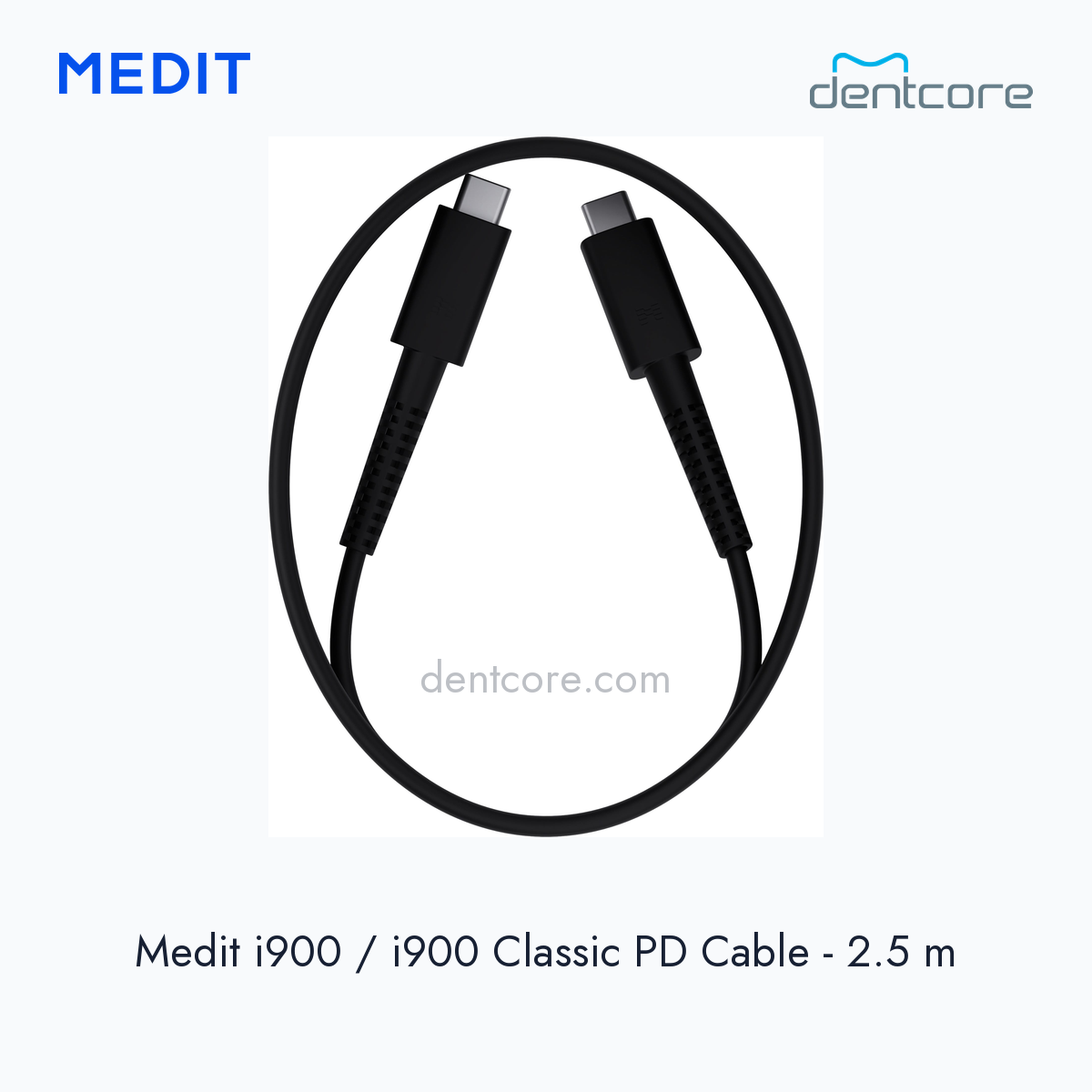 Medit i900 and i900 Classic black Power Delivery cable 2.5 m - Dentcore