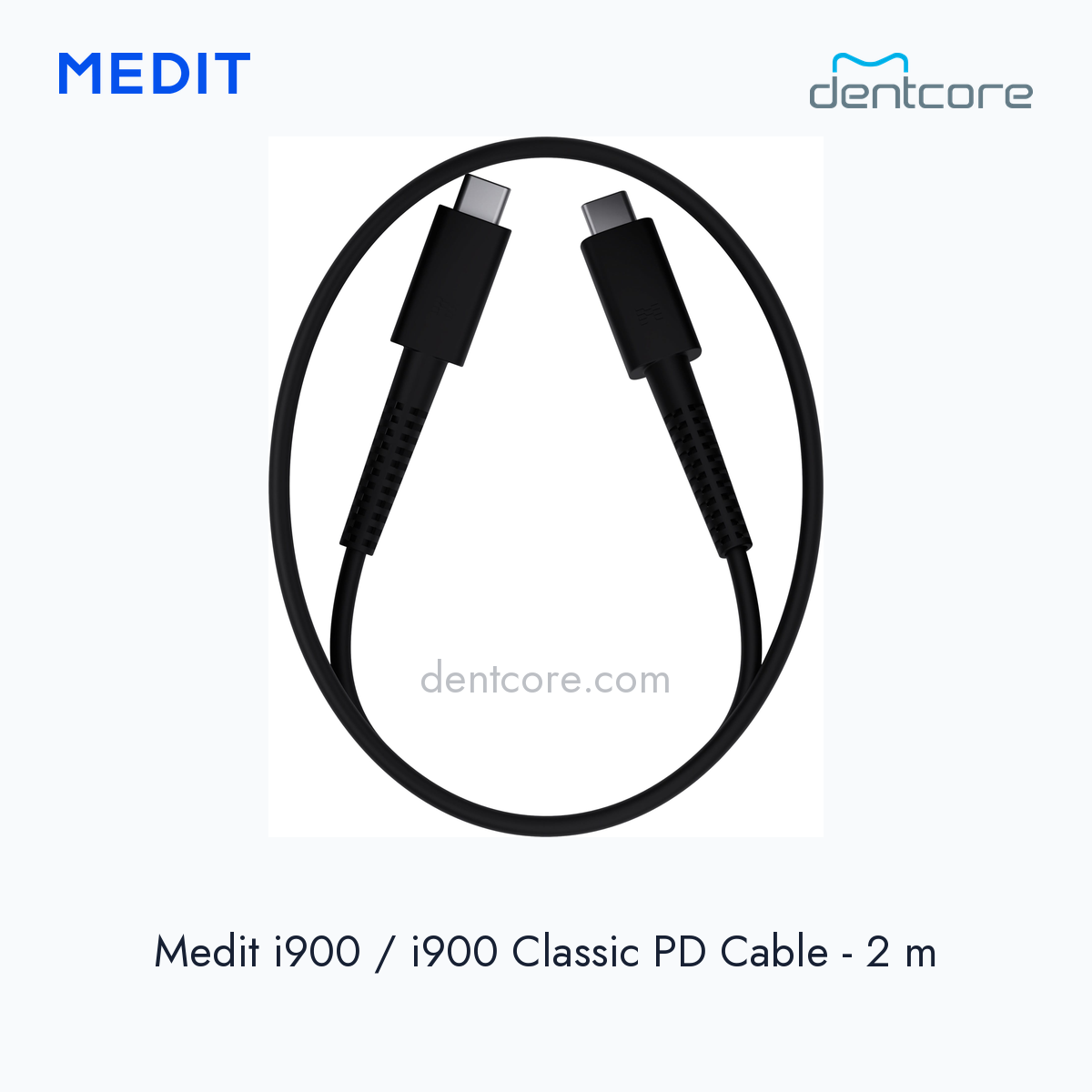Medit i900 and i900 Classic black Power Delivery cable 2 m - Dentcore