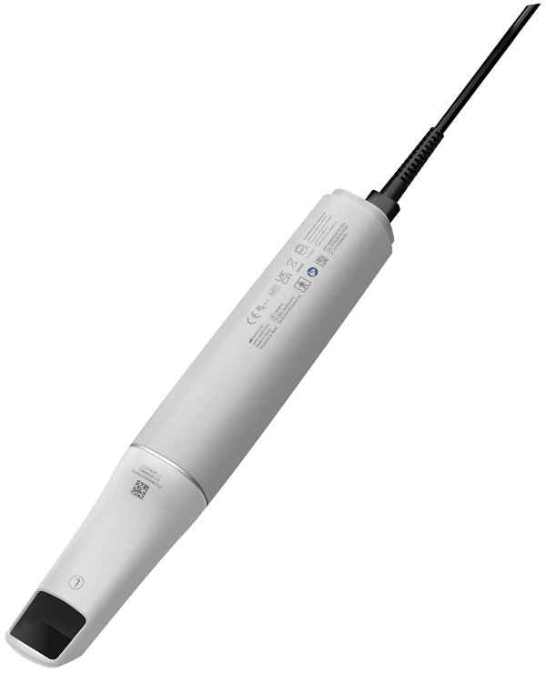 Medit iE intraoral scanner - rear view and cable connection
